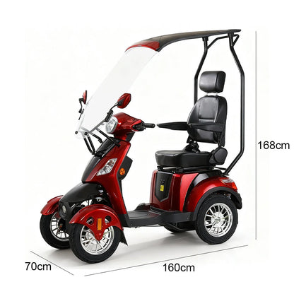 All-Weather 3-Wheel Electric Mobility Scooter — 500W with Canopy & Windshield B03B