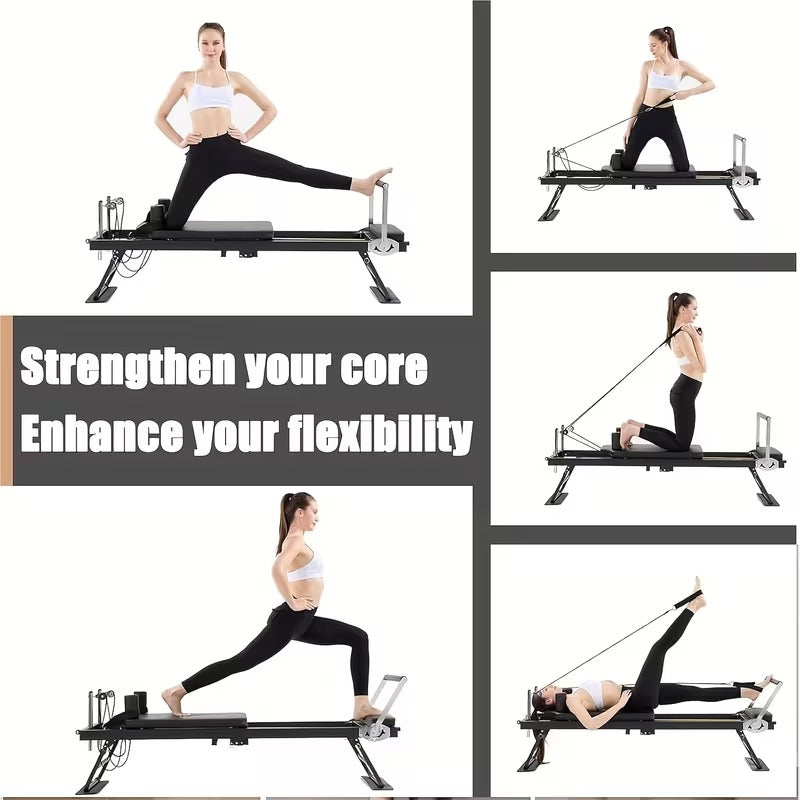 Foldable Steel-Frame Pilates Reformer – Premium Edition