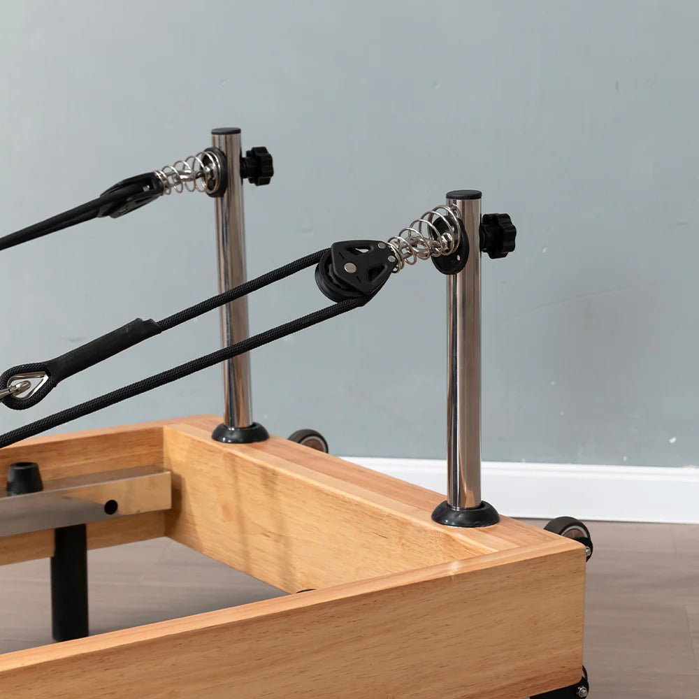 Foldable Oak Wood Pilates Reformer - Home Studio Edition
