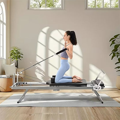 Foldable Steel-Frame Pilates Reformer – Premium Edition