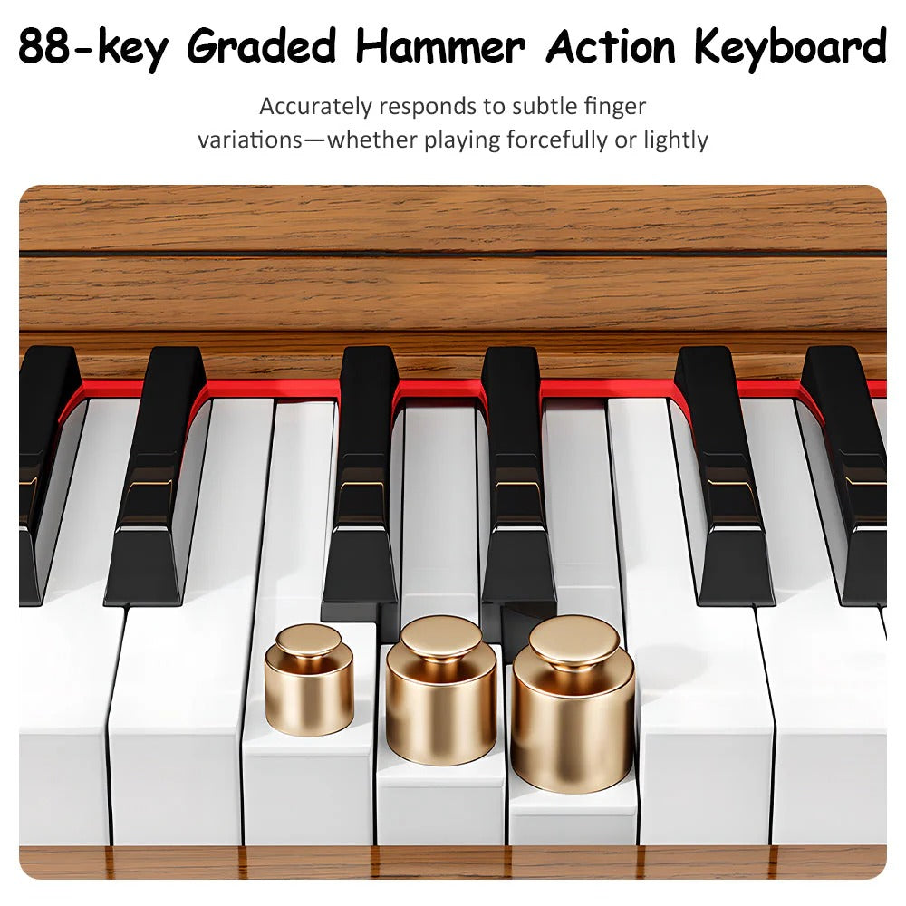 Betsy Solid Wood Cabinet 88 Key Full Size Weighted Digital Piano With Bench