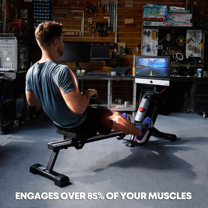 Yesoul Smart Rowing Machine with 21.5" FHD Screen, Magnetic Resistance & Foldable Rail