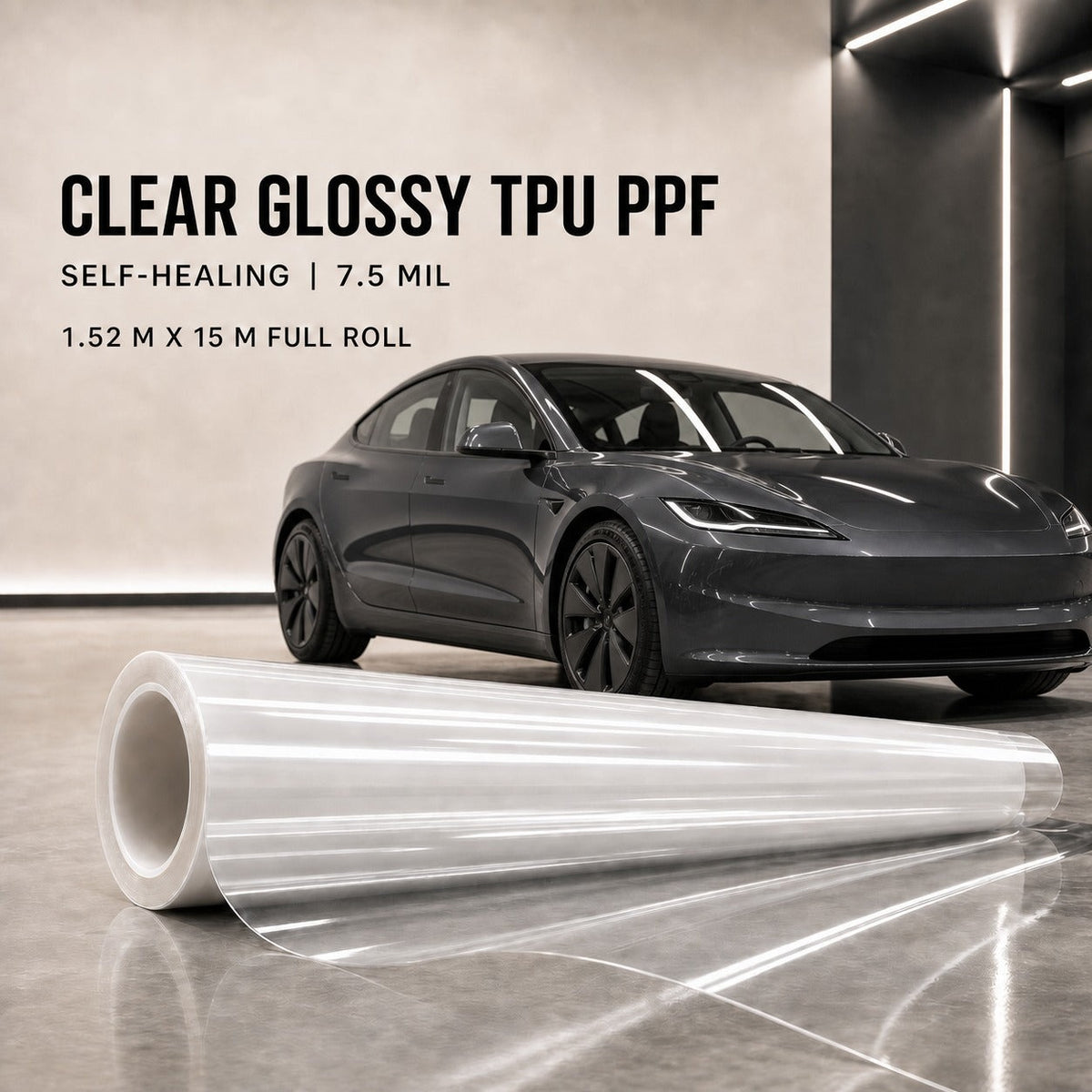 Clear glossy TPU PPF paint protection film full roll 1.52m x 15m