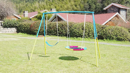 Urban Culture Homes Swing Set for Backyard with Stand | Heavy-Duty Metal Outdoor Double Swing