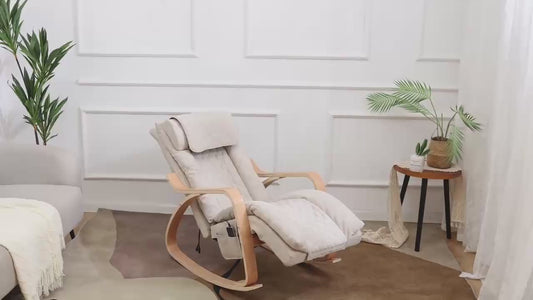 ⚡ STOCK CLEARANCE — Only 2 Left! Premium Rocking Massage Chair – Beechwood Frame with Dual-Core Deep Tissue Massage