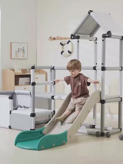 Urban Culture Homes Children's Climbing Frame With Slide | Modular Indoor/Outdoor Play Structure with Multiple Configurations