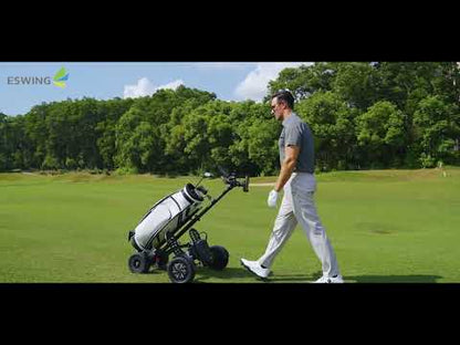 ESWING ES-1388 Pro 3-in-1 electric golf scooter on the course - ride and push trolley modes