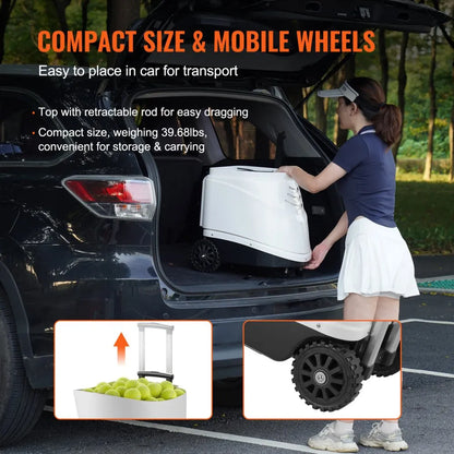 Portable Professional Tennis Ball Machine – Adjustable Speed, Spin & Smart Remote Control Training System