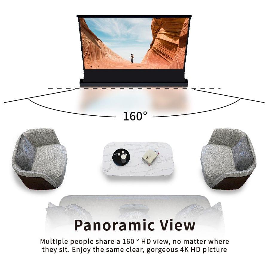 Premium Electric Floor Mounted Projector Screen 72–100” 16:9 | Motorized Home Theater & Office Display